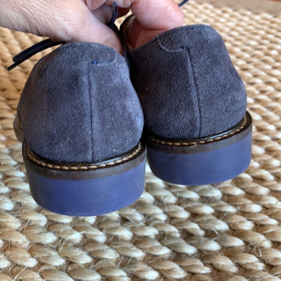 Crewcuts Blue Suede oxfords with blue soles - Picture 5 of 9